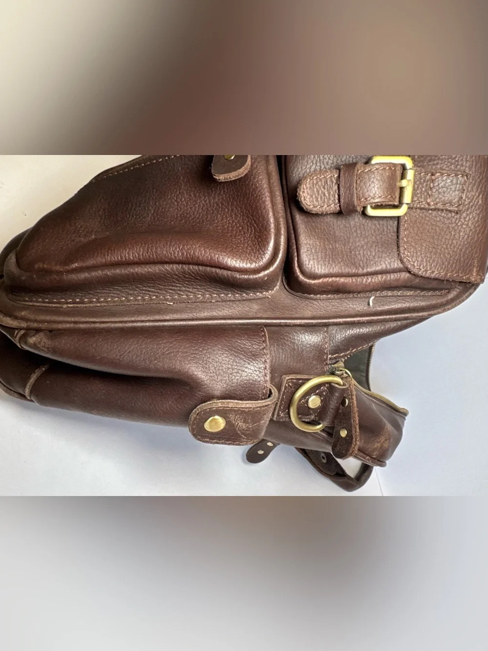 Vicenzo Titan X Leather Briefcase Laptop Messenger Bag